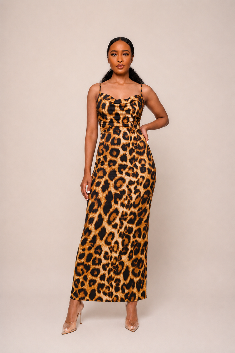 Leopard Print Long Dress – VÉV COLLECTIONS