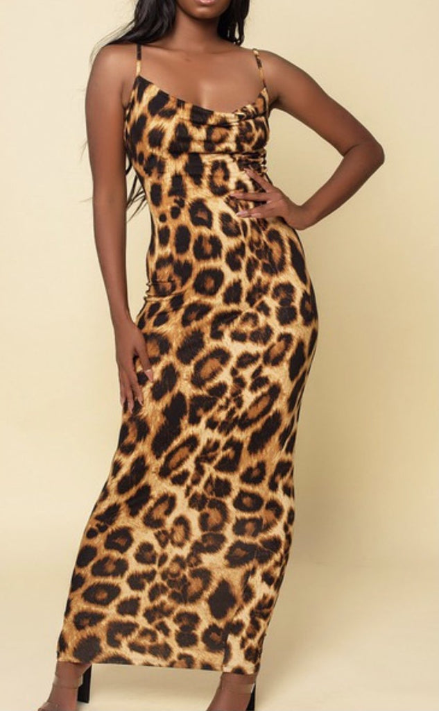 Leopard Print Long Dress - VÉV COLLECTIONS