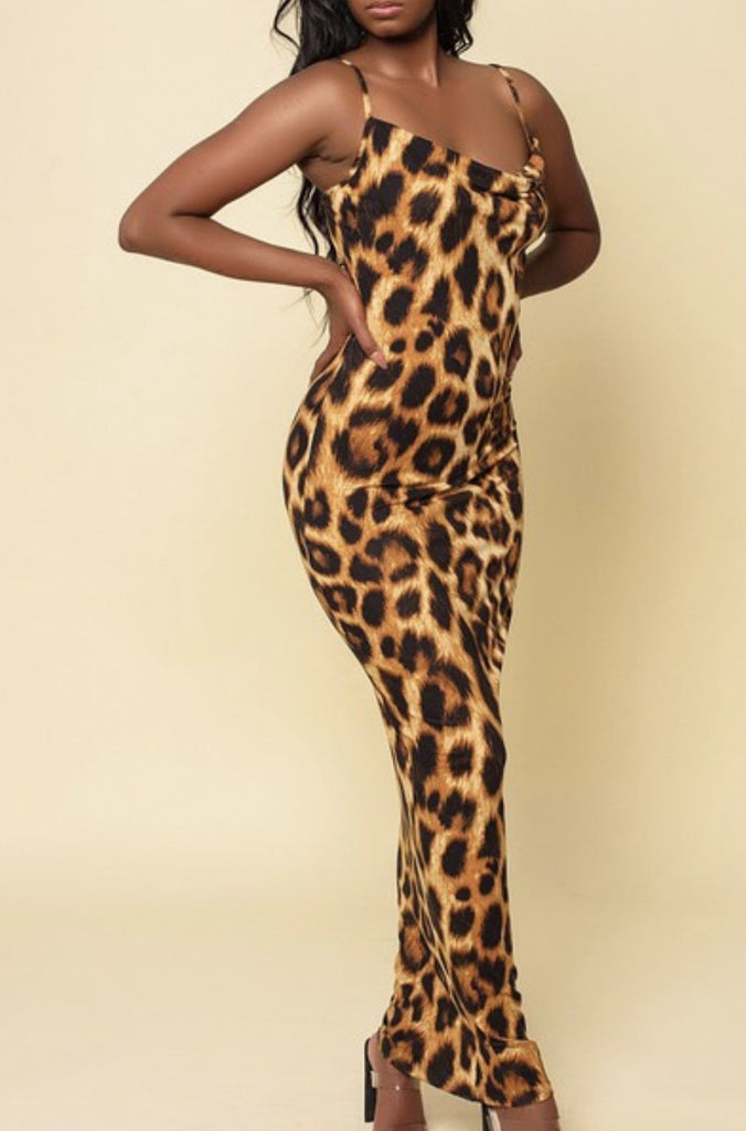 Leopard Print Long Dress - VÉV COLLECTIONS