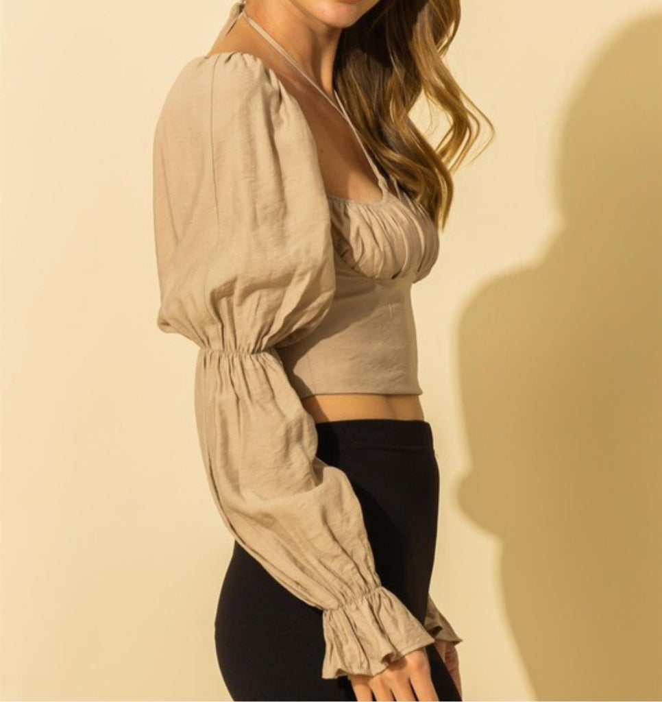 Beige Crop Top - VÉV COLLECTIONS