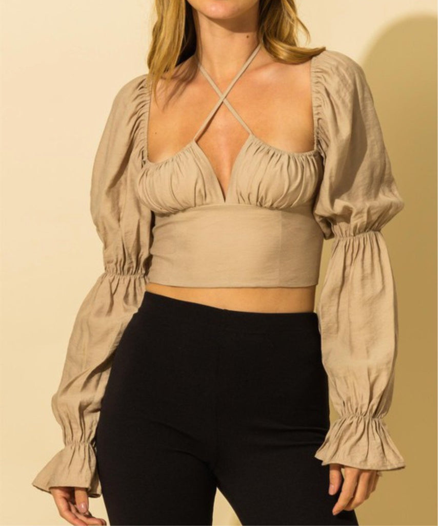 Beige Crop Top - VÉV COLLECTIONS