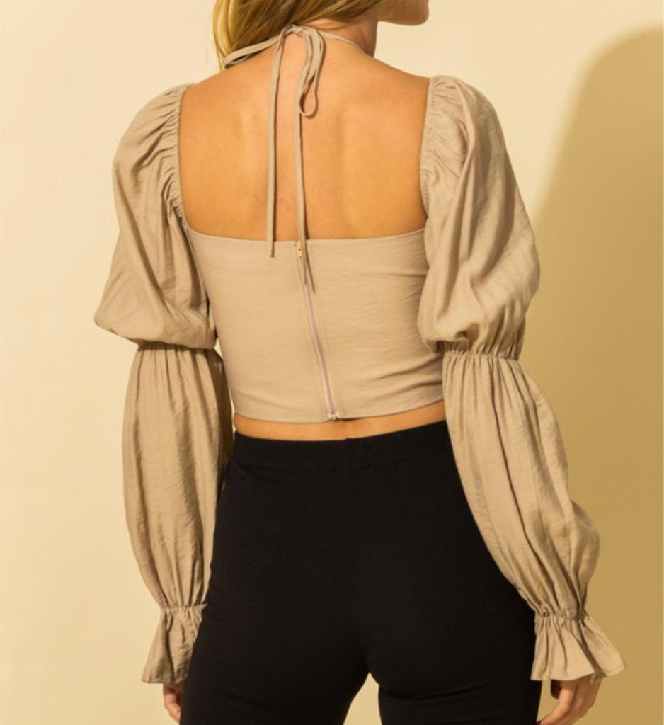 Beige Crop Top - VÉV COLLECTIONS