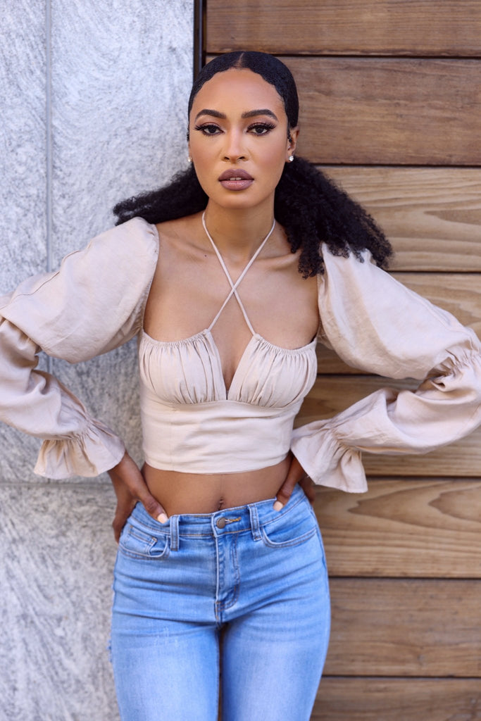 Beige Crop Top - VÉV COLLECTIONS