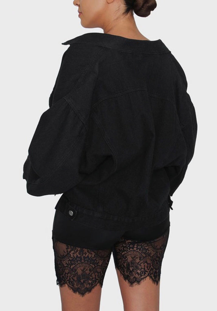 Black Denim Jacket - VÉV COLLECTIONS