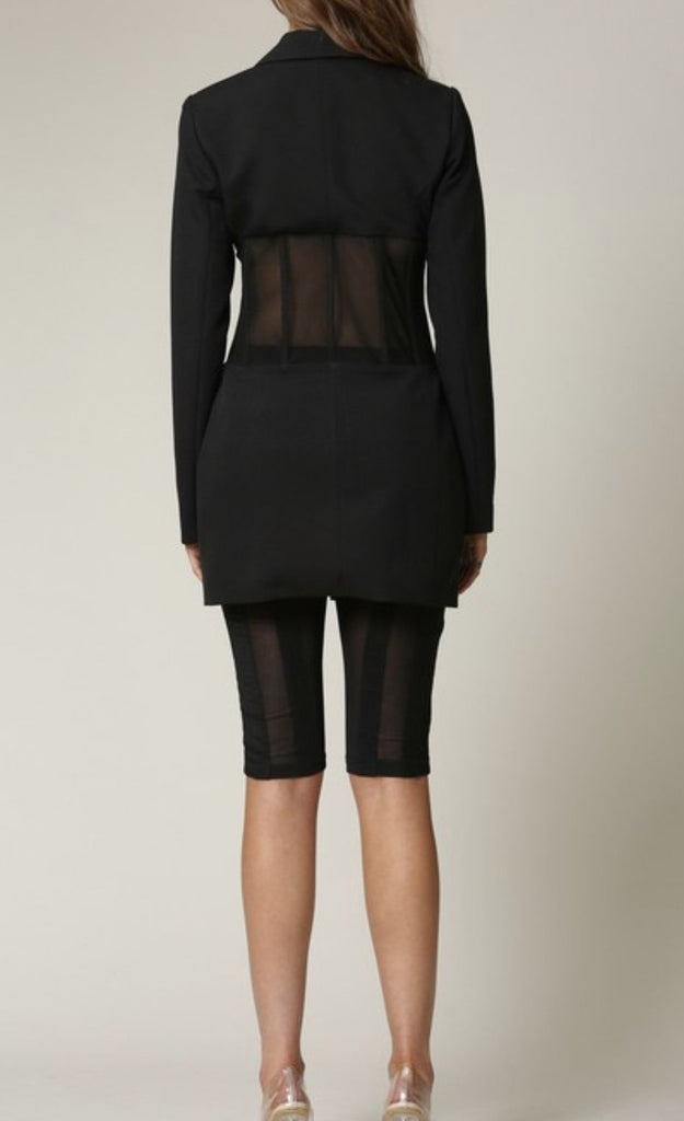 Black Suit w/ Short Pant Set - VÉV COLLECTIONS