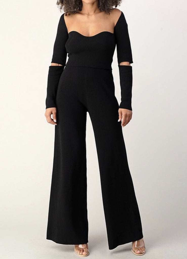 Black Two Piece Off the Shoulder Set - VÉV COLLECTIONS