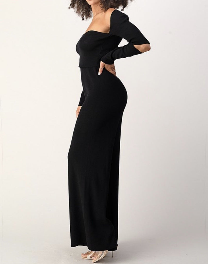 Black Two Piece Off the Shoulder Set - VÉV COLLECTIONS