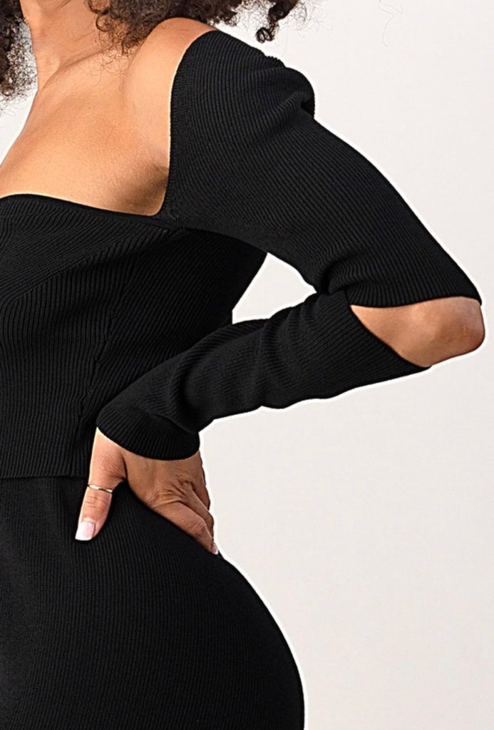 Black Two Piece Off the Shoulder Set - VÉV COLLECTIONS