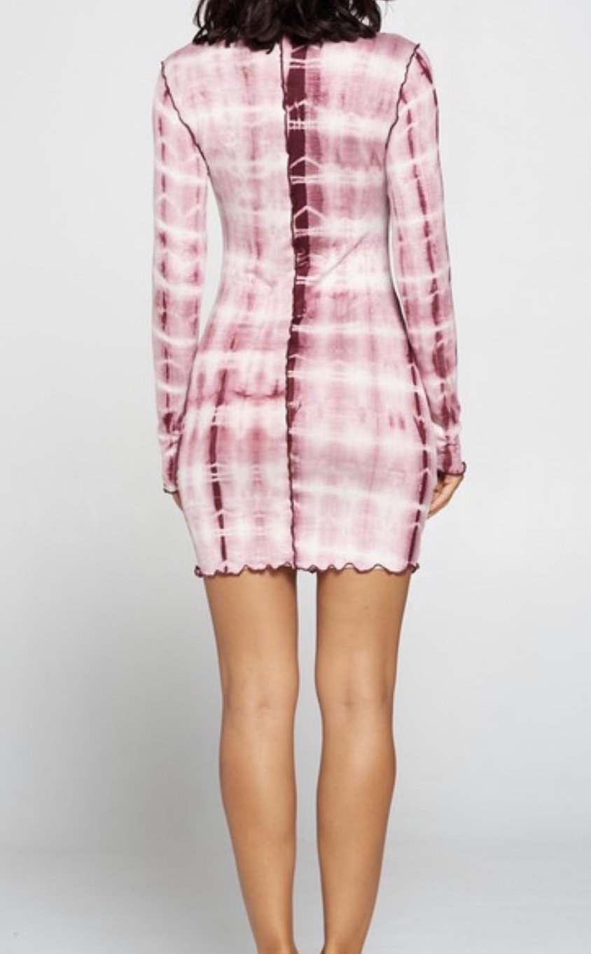 Burgundy Tye Dye Dress VV COLLECTIONS Burgundy Tye Dye Dress VV COLLECTIONS