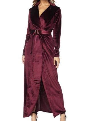 Burgundy Velvet Robe - VÉV COLLECTIONS