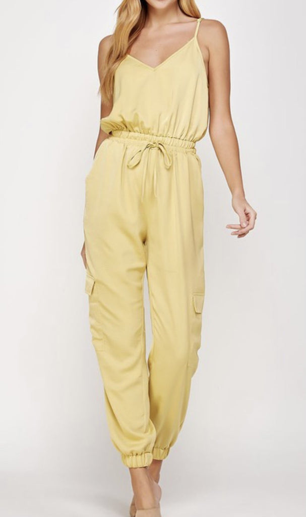 Chartreuse Cargo Jumpsuit - VÉV COLLECTIONS