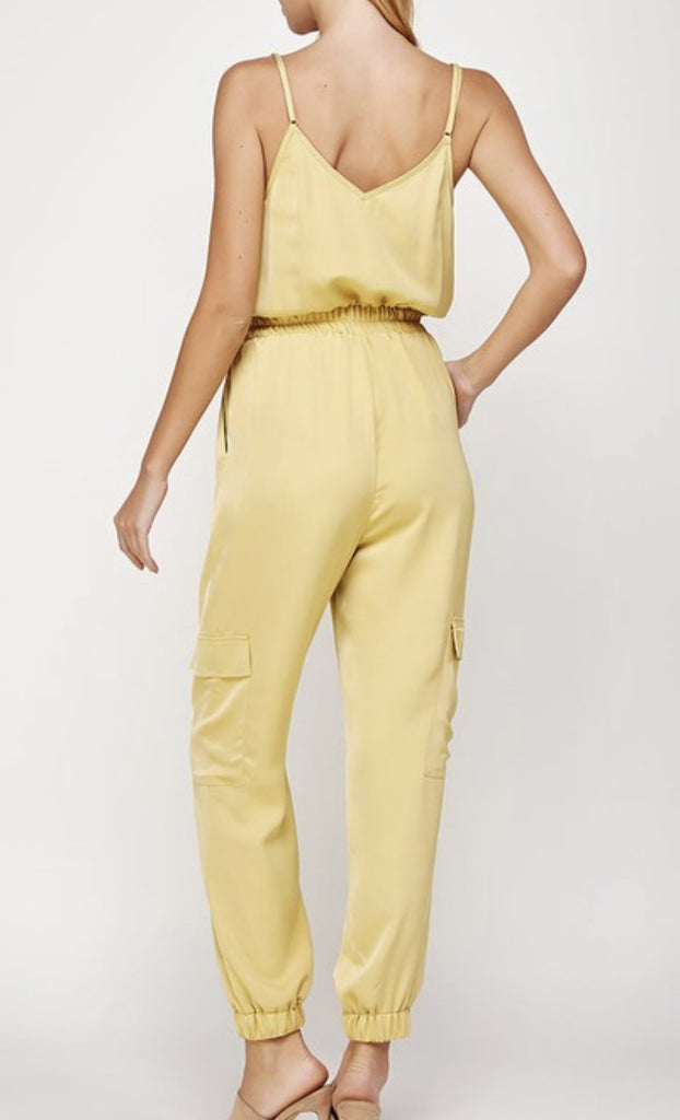 Chartreuse Cargo Jumpsuit - VÉV COLLECTIONS