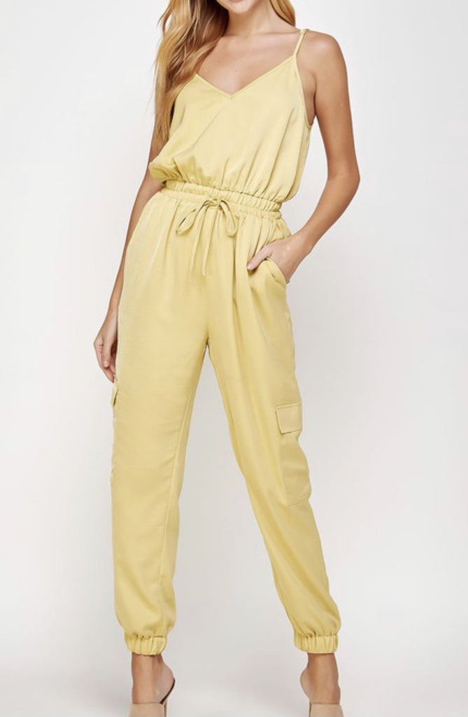 Chartreuse Cargo Jumpsuit - VÉV COLLECTIONS