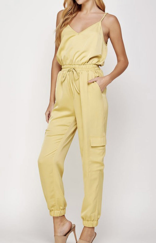 Chartreuse Cargo Jumpsuit - VÉV COLLECTIONS