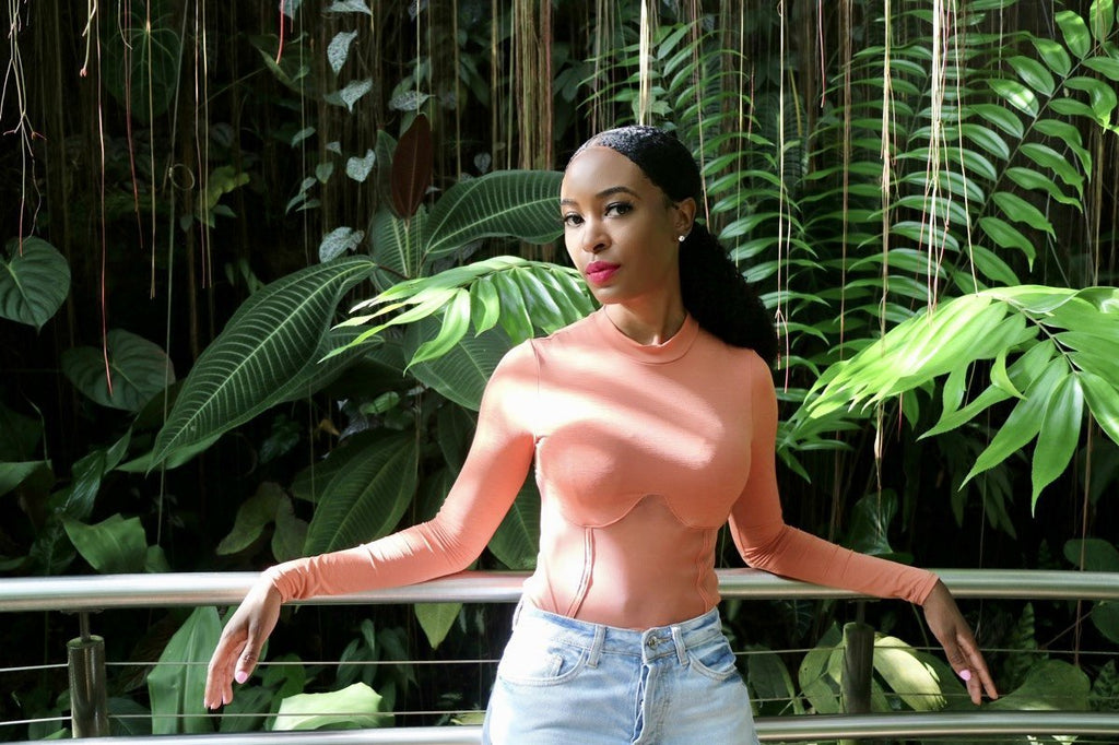 Georgia Peach Long Sleeve Bodysuit - VÉV COLLECTIONS