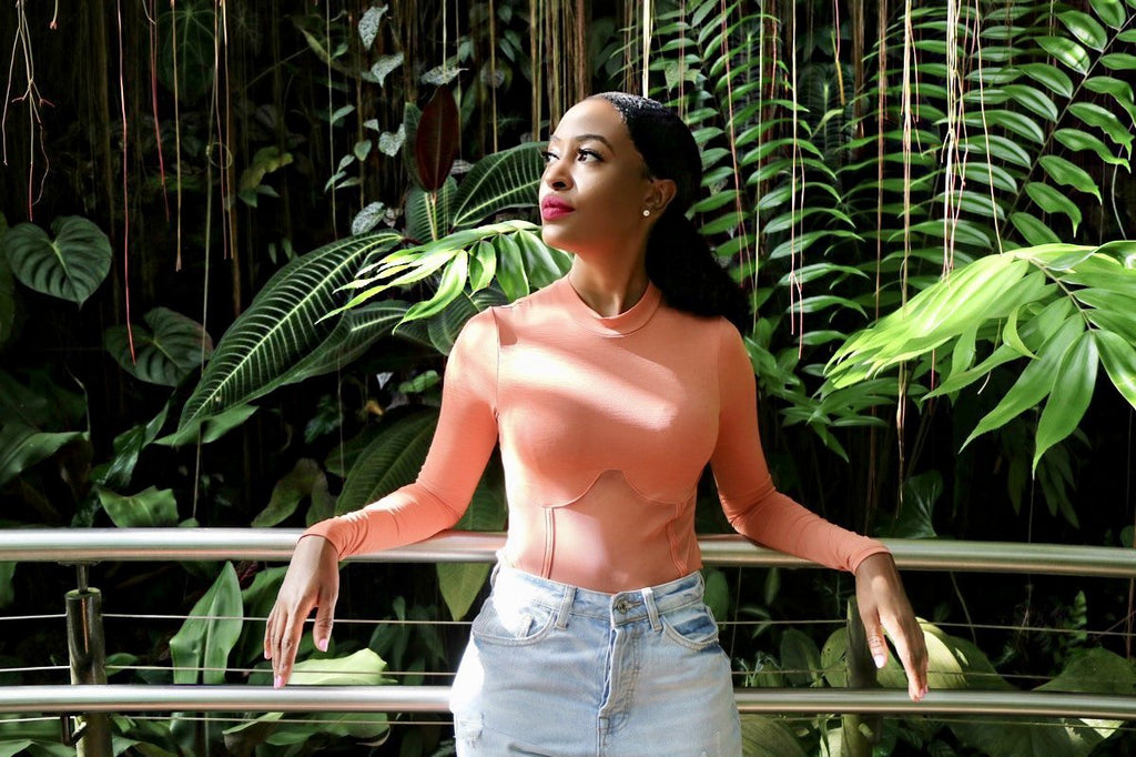Georgia Peach Long Sleeve Bodysuit - VÉV COLLECTIONS