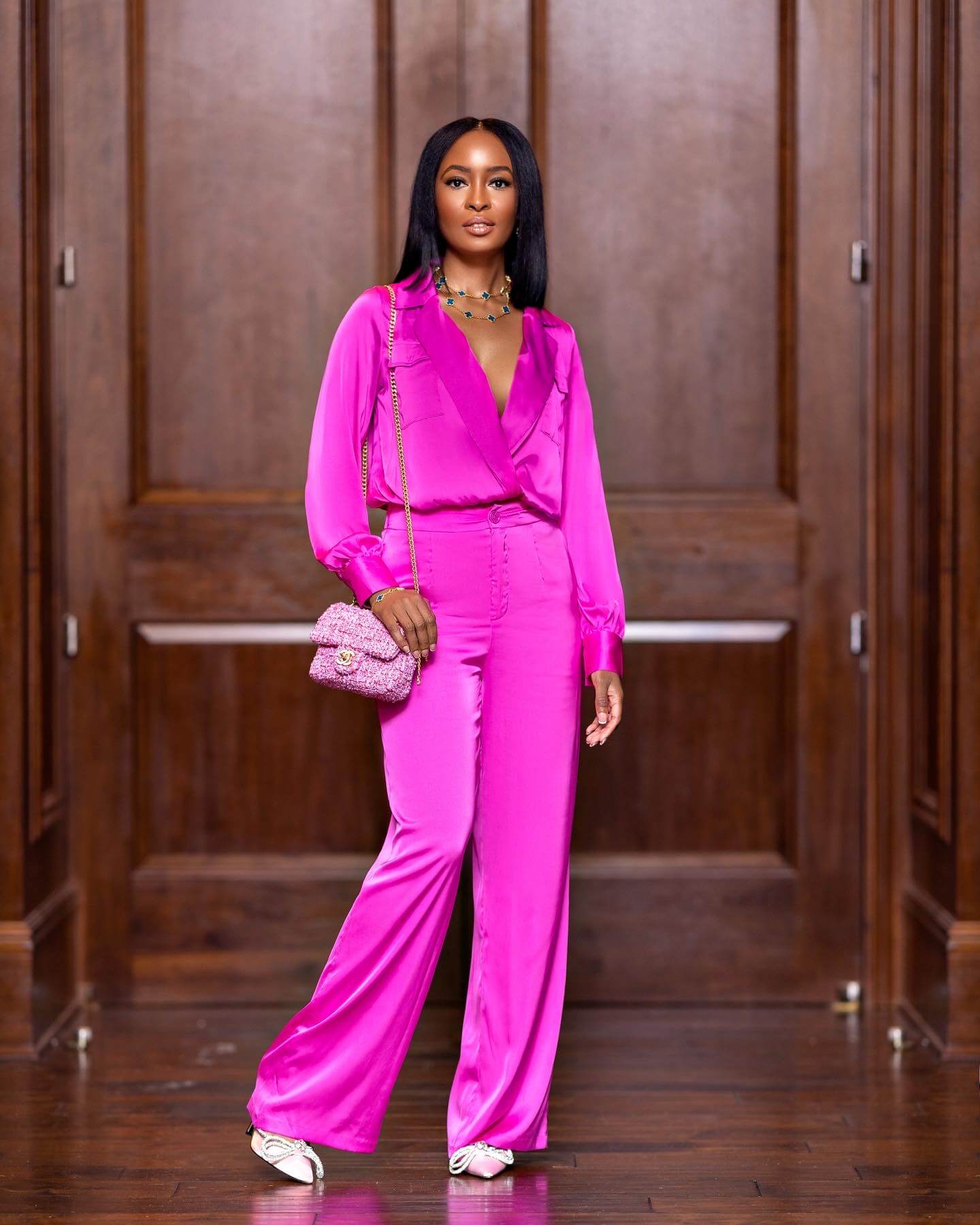 pink satin dress pants Silk duchess satin wide-leg pants in pink - Valentino