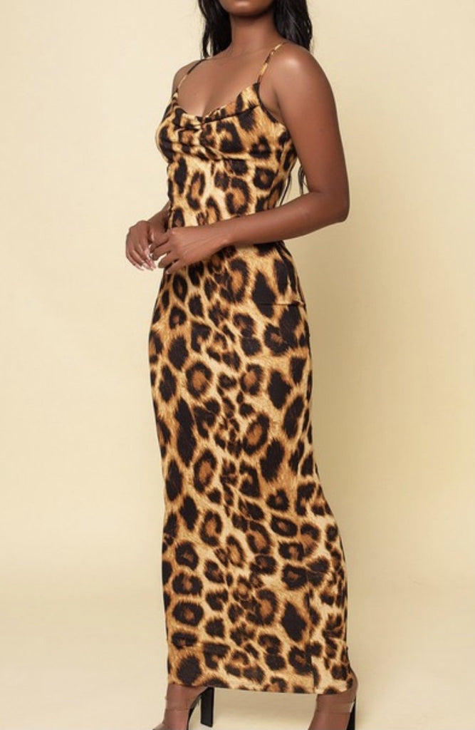 Leopard Print Long Dress - VÉV COLLECTIONS