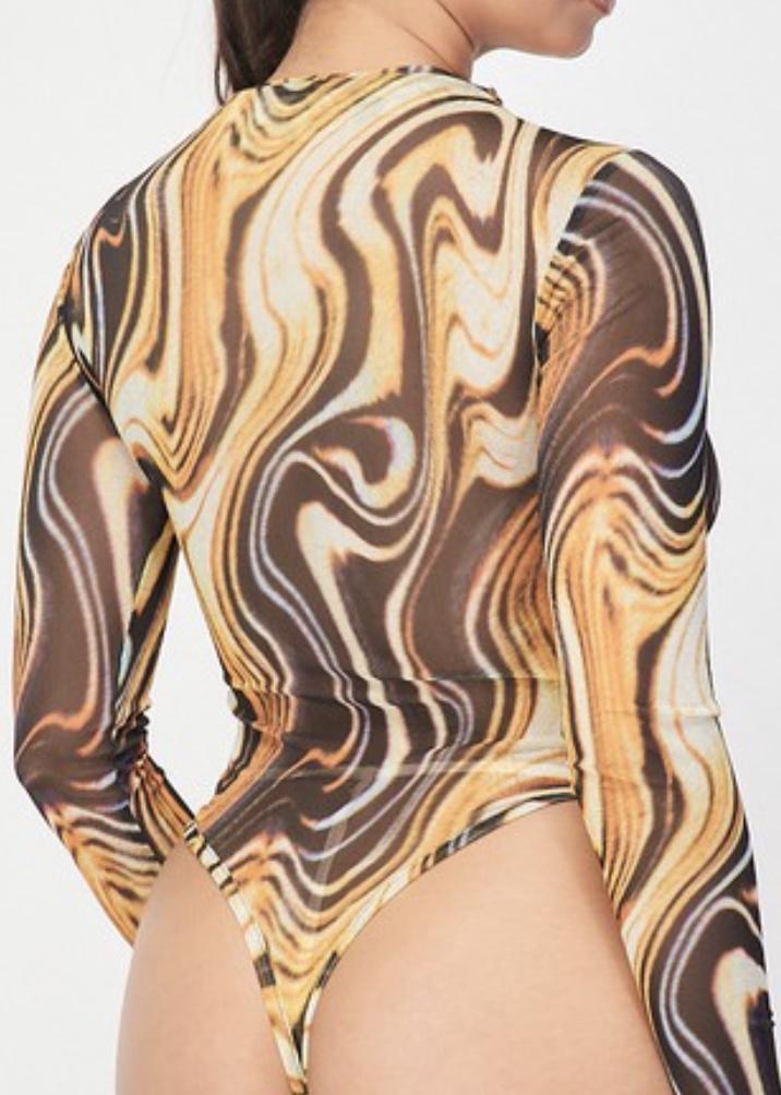 Mesh Marble Bodysuit - VÉV COLLECTIONS
