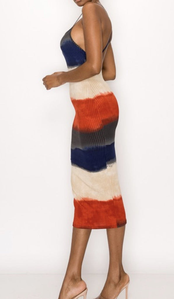Multi-Colored Spaghetti Strapped Dress - VÉV COLLECTIONS