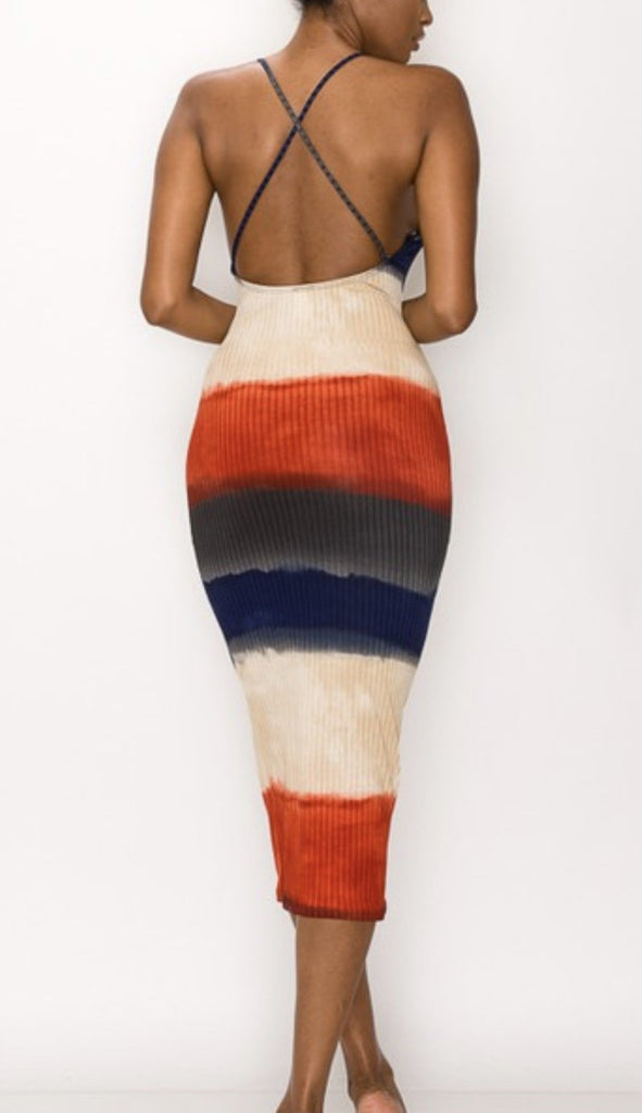 Multi-Colored Spaghetti Strapped Dress - VÉV COLLECTIONS