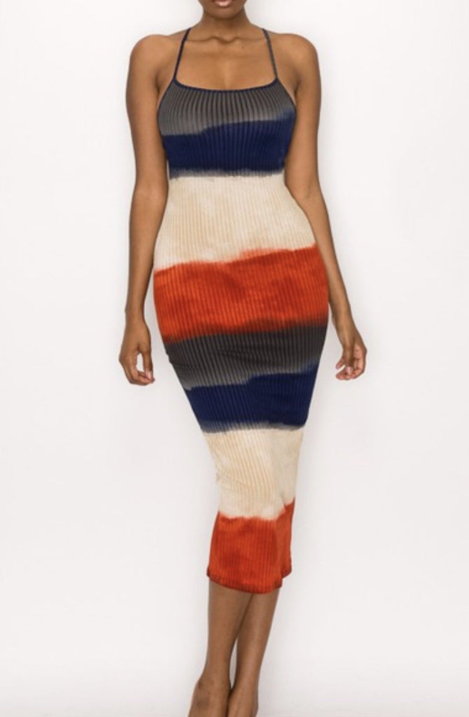 Multi-Colored Spaghetti Strapped Dress - VÉV COLLECTIONS