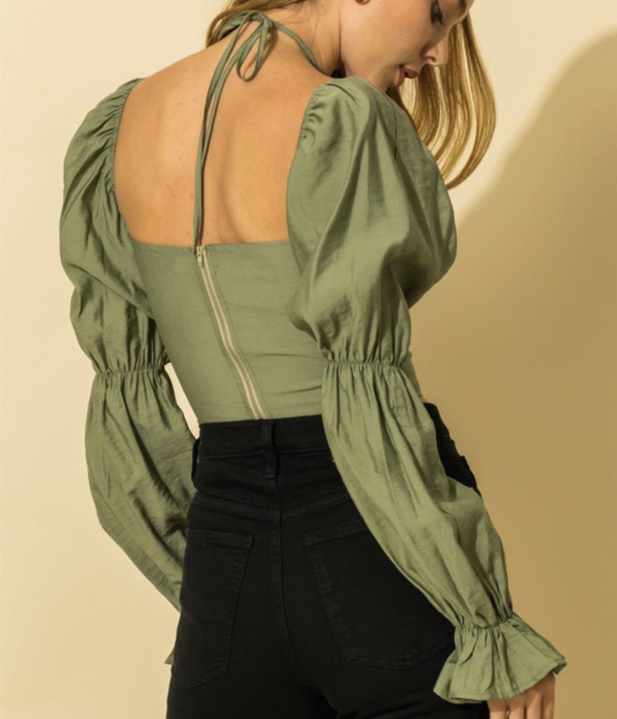Olive Crop Top - VÉV COLLECTIONS