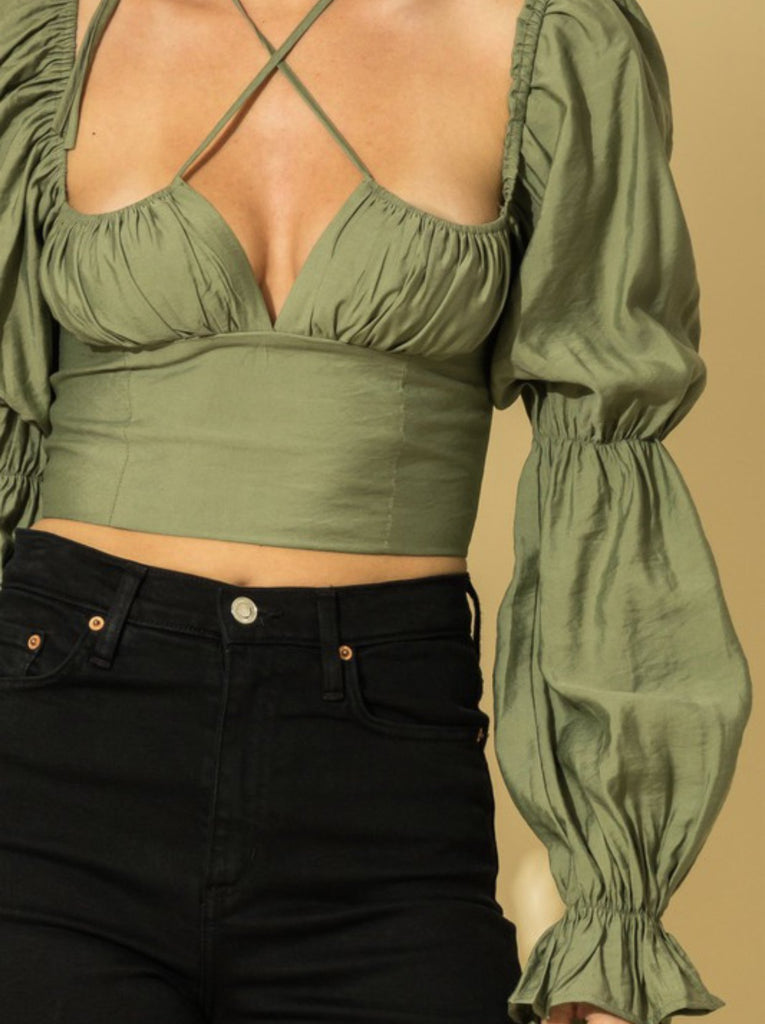Olive Crop Top - VÉV COLLECTIONS
